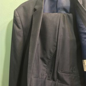 Mens suit slim 40L/34W navy blue import